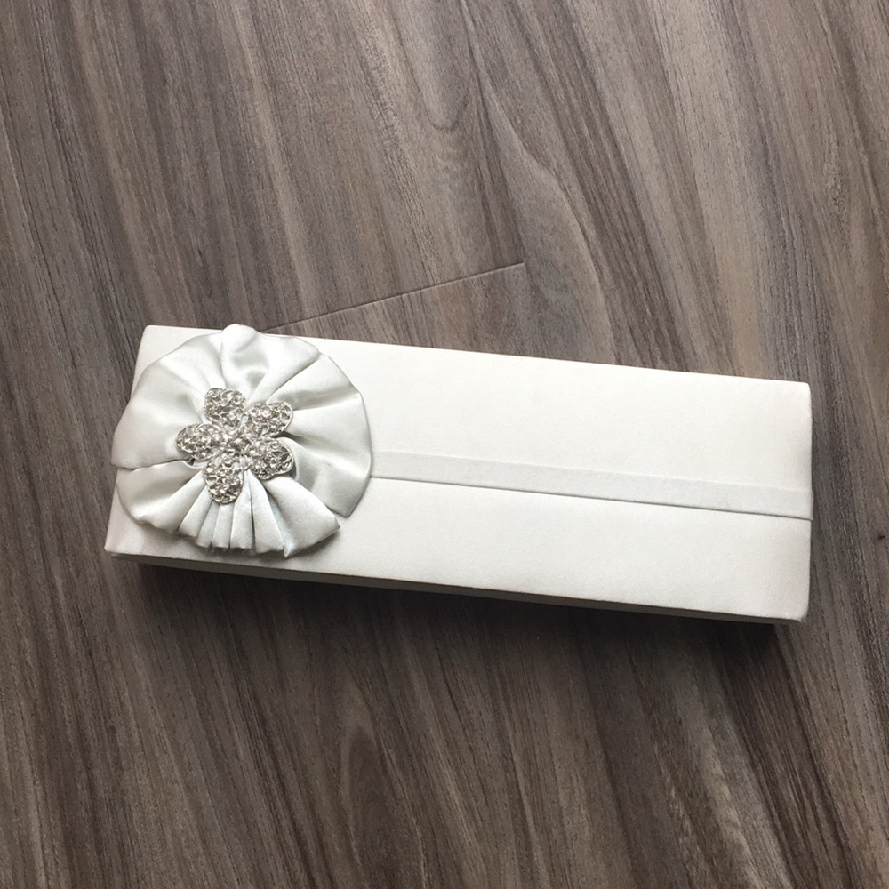 Silver formal clutch